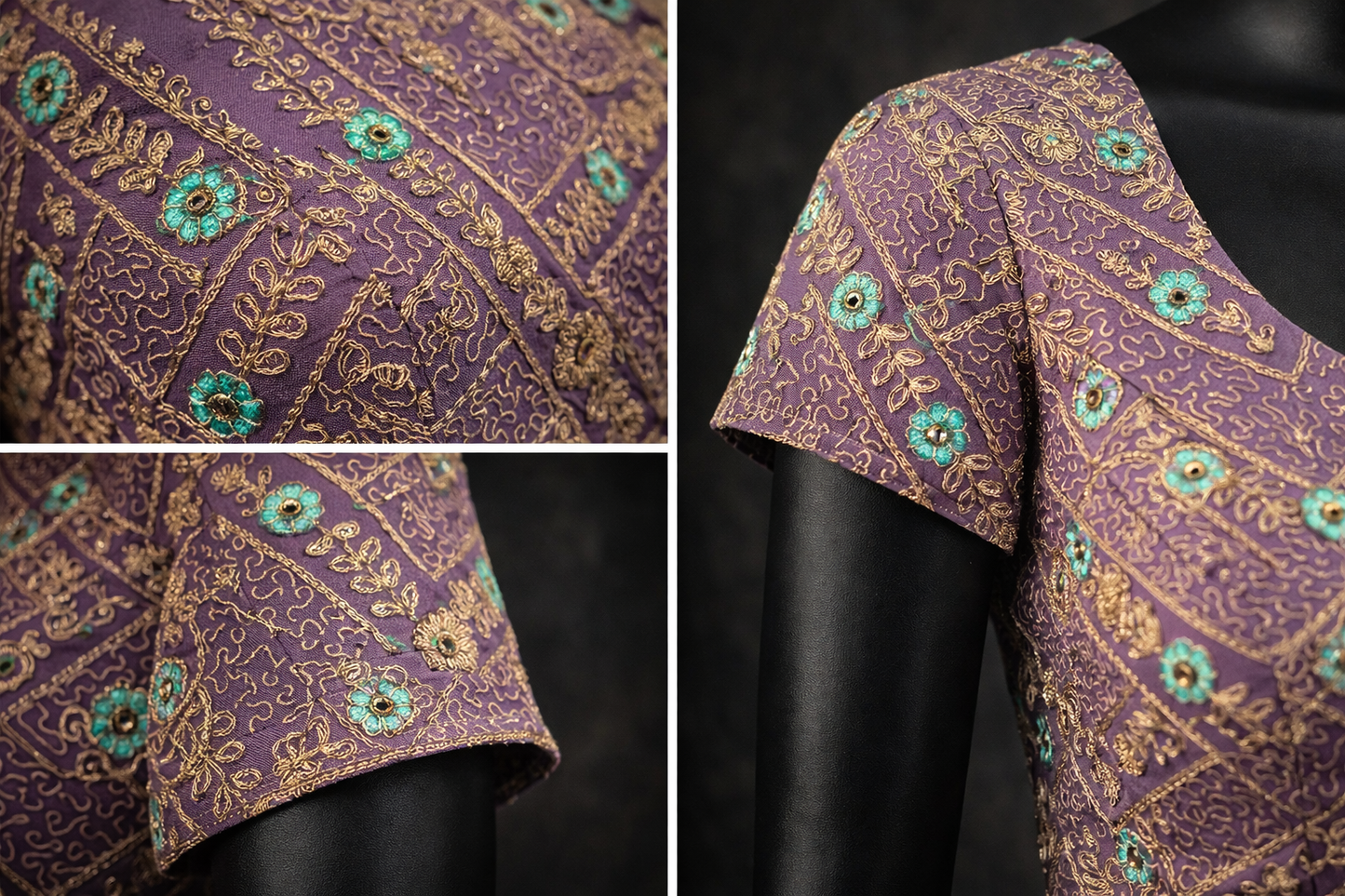 Royal Lavender Brocade Designer Blouse