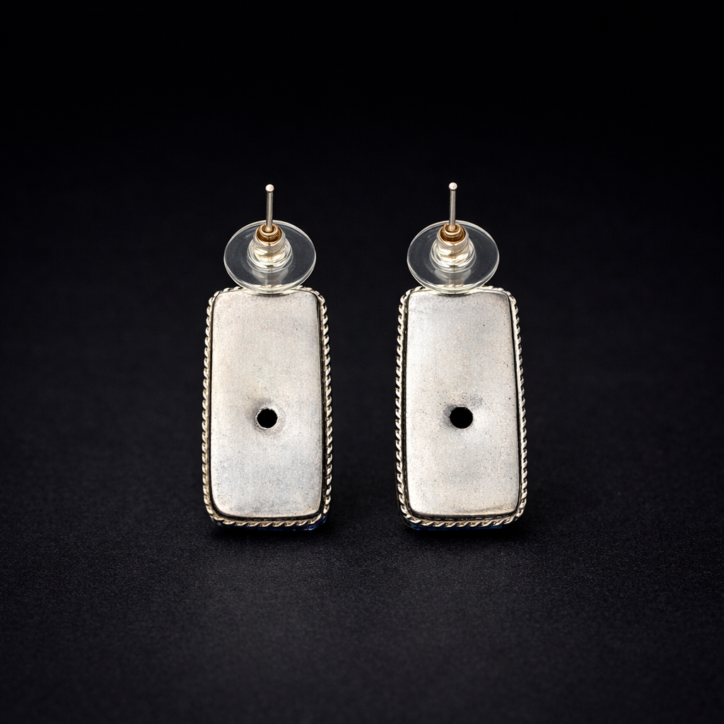 Rectangle Stone Drop Earrings