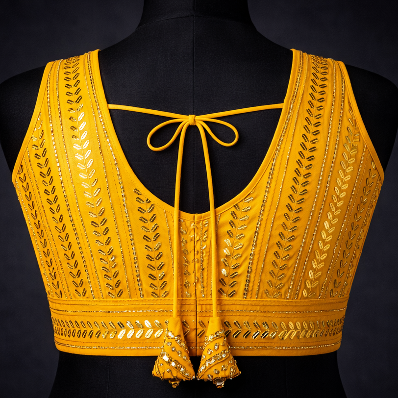 Mustard Yellow Embroidered Blouse