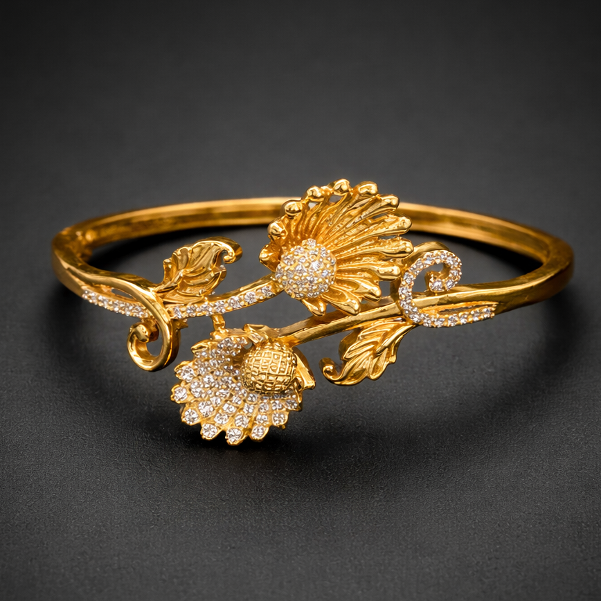Floral Sparkle Designer Bangle