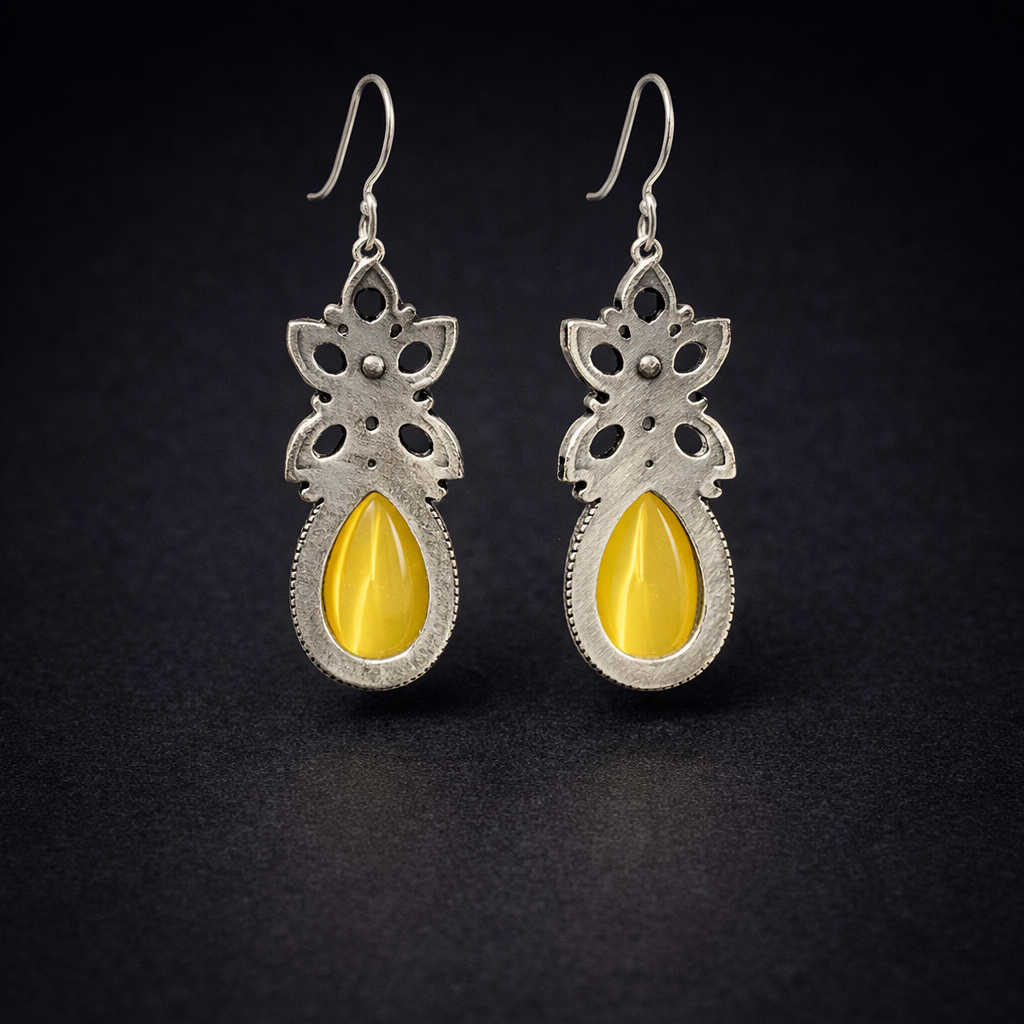 Amber Glow Crystal Drop Earrings