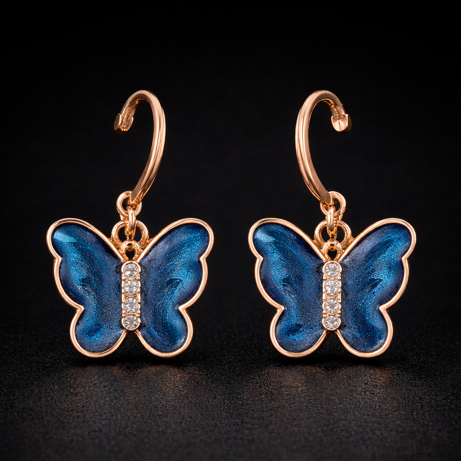 Butterfly Crystal Drop Earrings