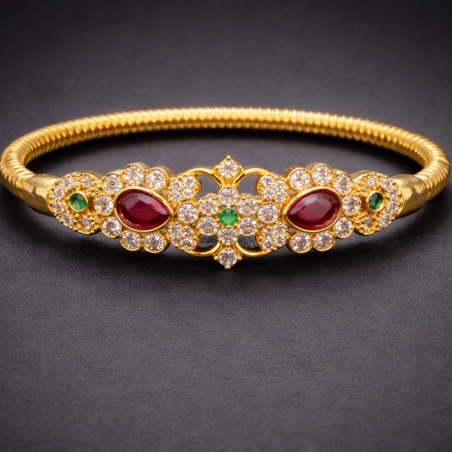 Ruby Blossom Diamond Bangle