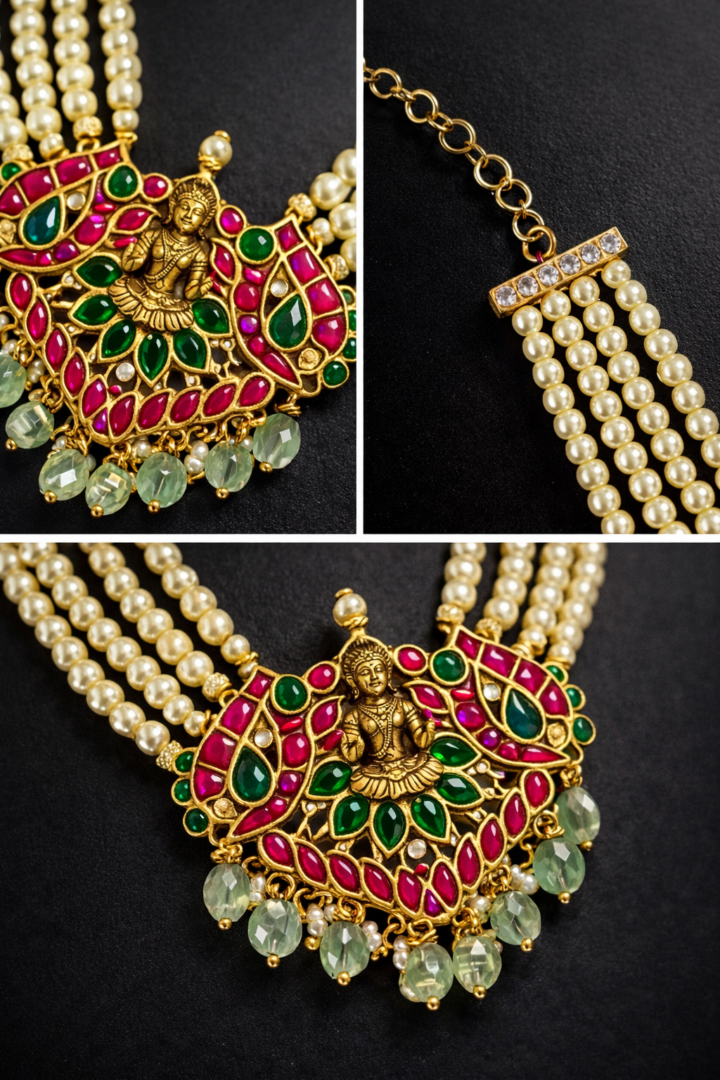 Lakshmi Temple Pearl Necklace