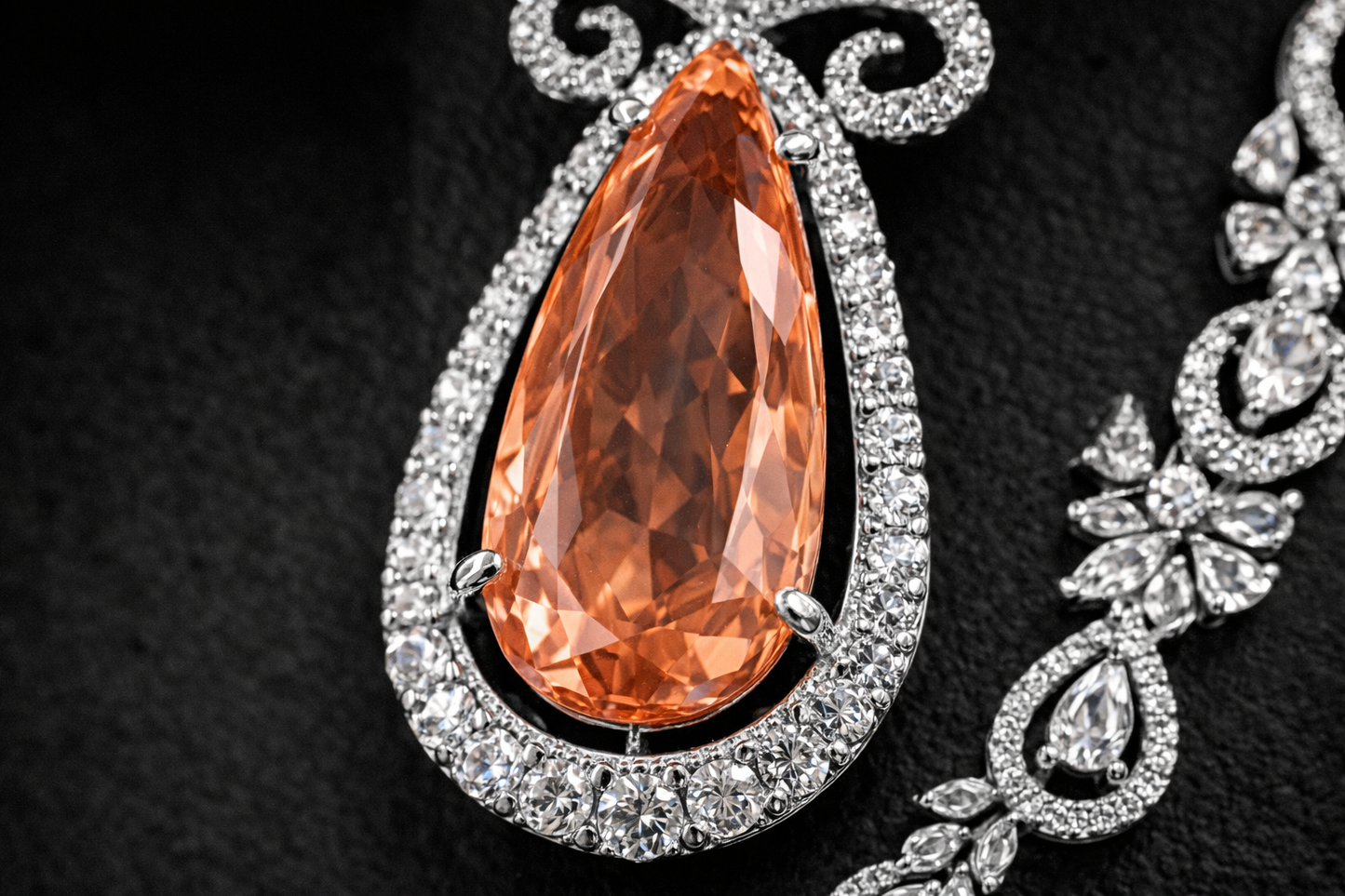 Peach Teardrop Crystal Set