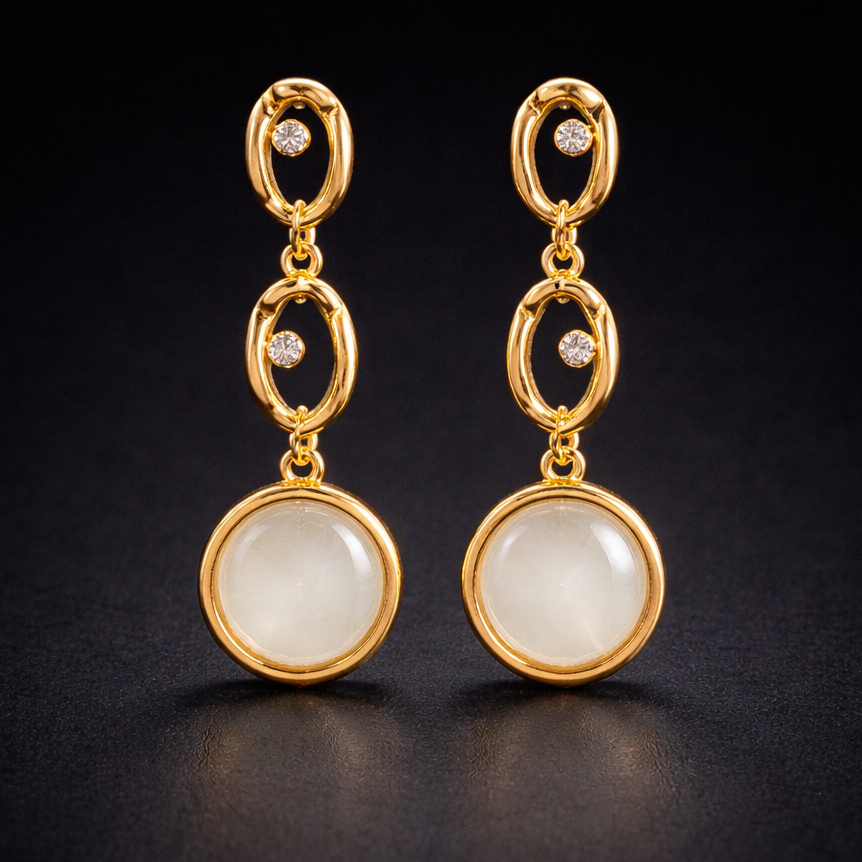 Elegant Gold Chain Drop Earrings