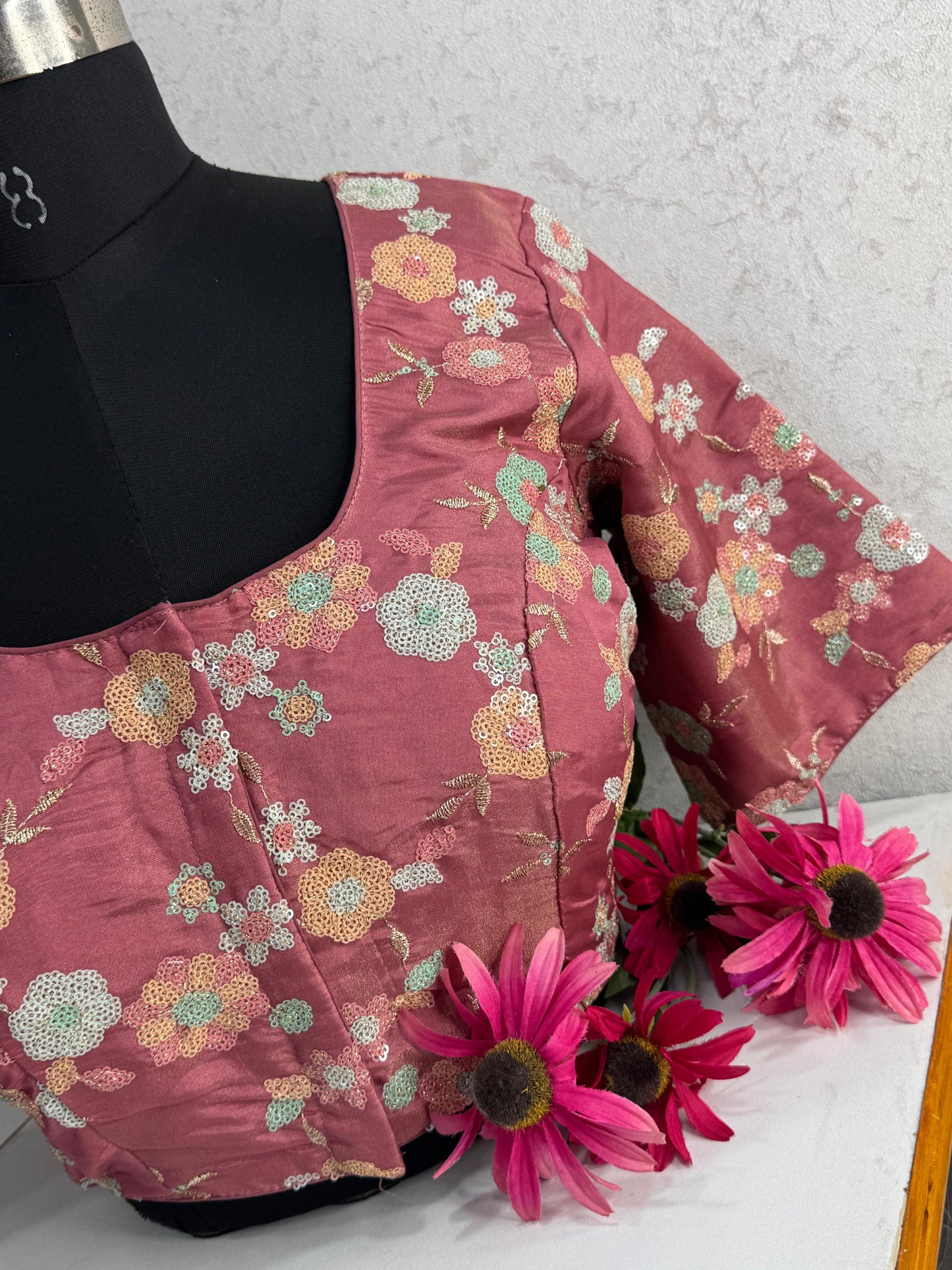 Designer Readymade Blouse with Sequin Work Size 38