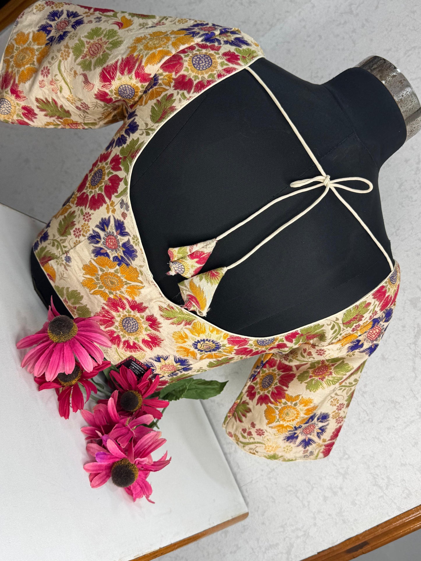 Premium Banarasi Multi Coloured Readymade Blouse Size 36
