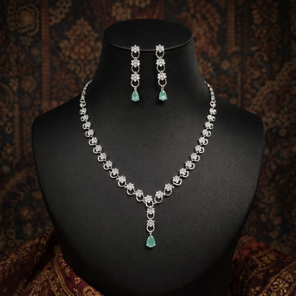 Celeste Green Drop Necklace