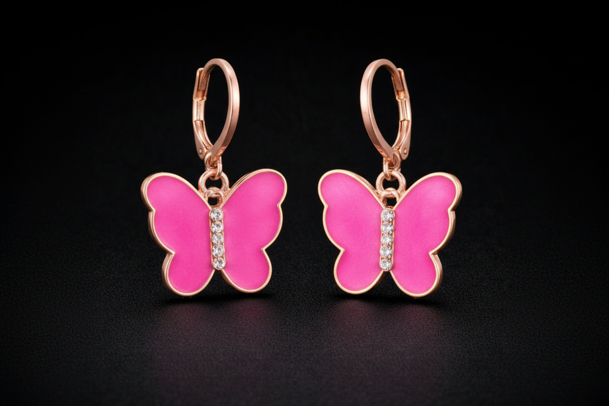 Butterfly Crystal Drop Earrings
