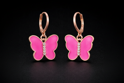 Butterfly Crystal Drop Earrings