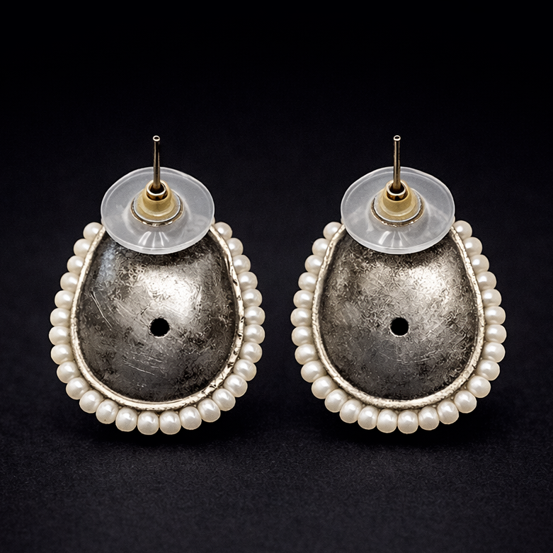 Vintage Emerald Halo Stud