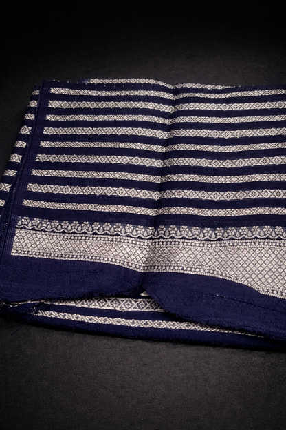 Soft Tussar Silk Saree with Scallop Border With Fall & Pico Done