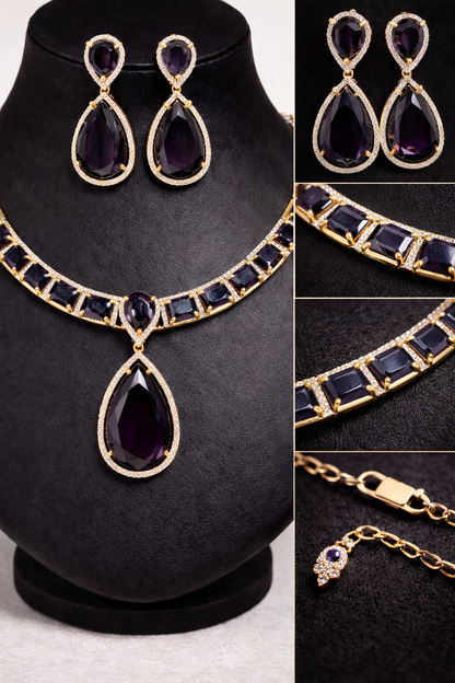 Royal Amethyst Teardrop Necklace