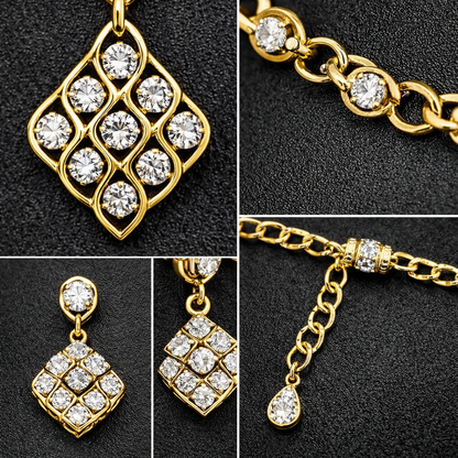 Classic Gold Crystal Pendant Set