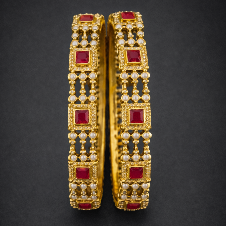 Ruby Radiance Matte Bangles