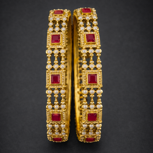Ruby Radiance Matte Bangles