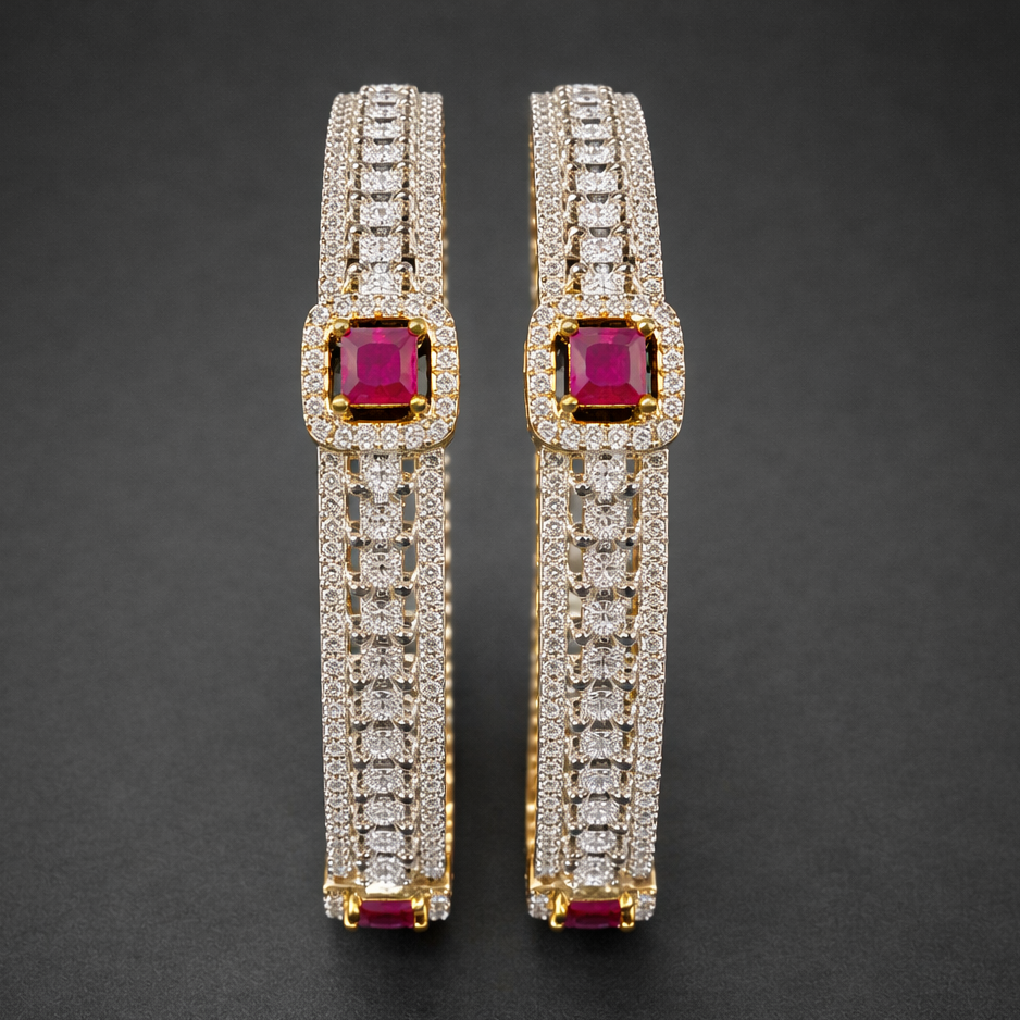 Ruby Square AD Bangles