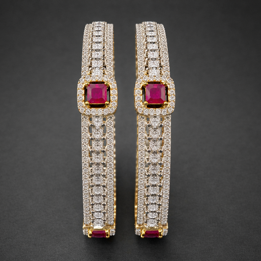 Ruby Square AD Bangles