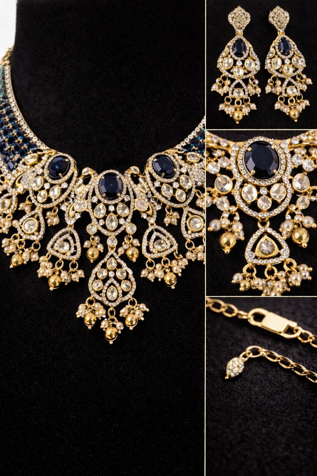 Royal Blue Kundan Bridal Necklace