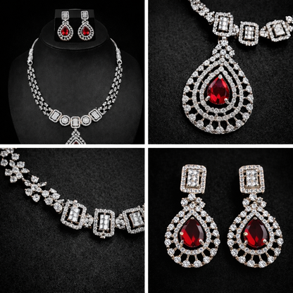 Red Crystal Necklace Set