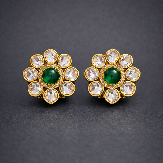 Floral Kundan Stud