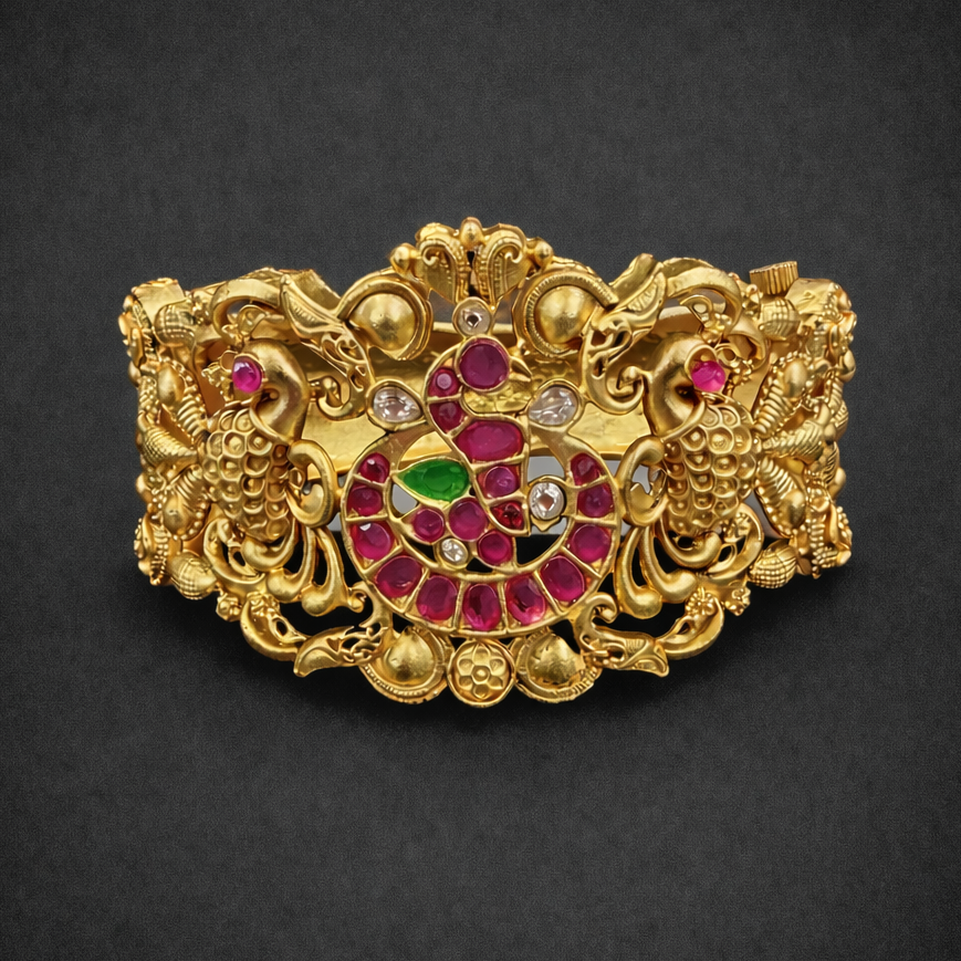 Peacock Heritage Temple Kada Bangle