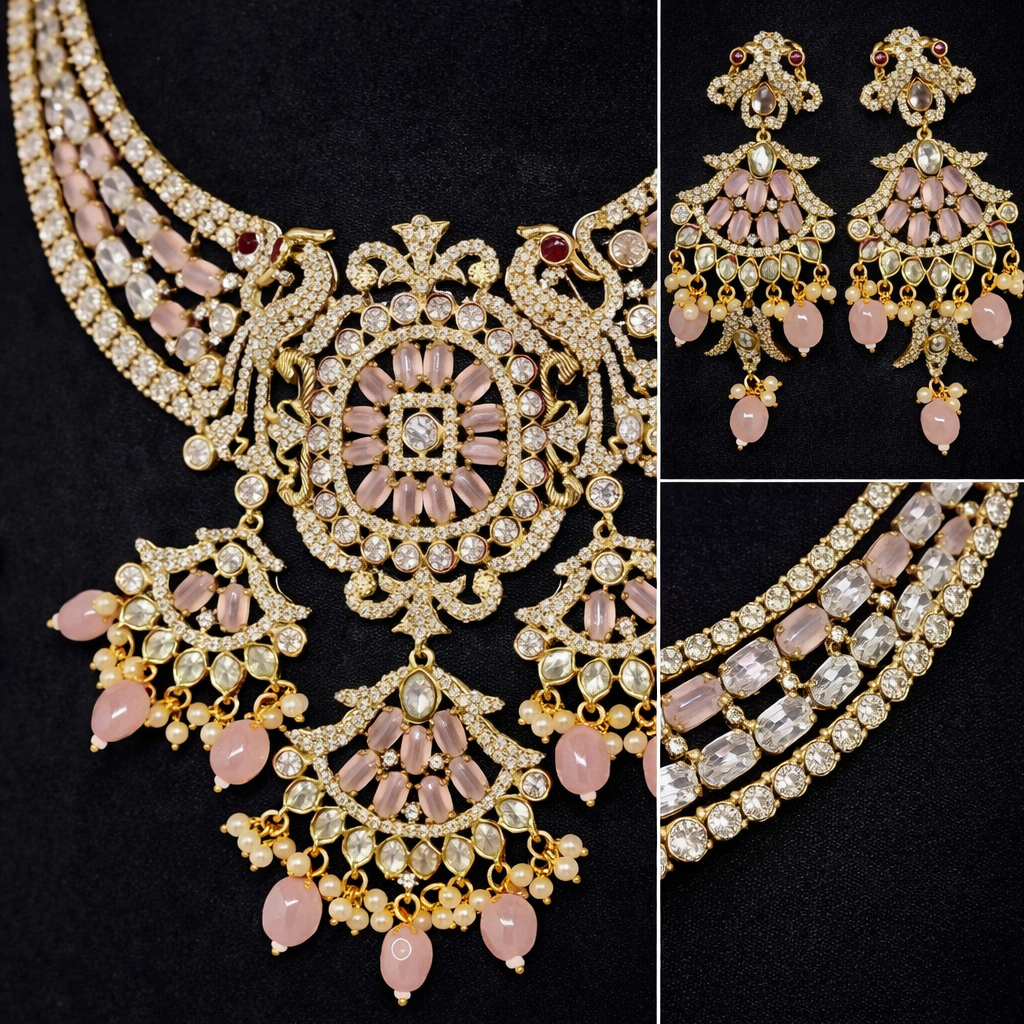 Blush Pink Polki Necklace