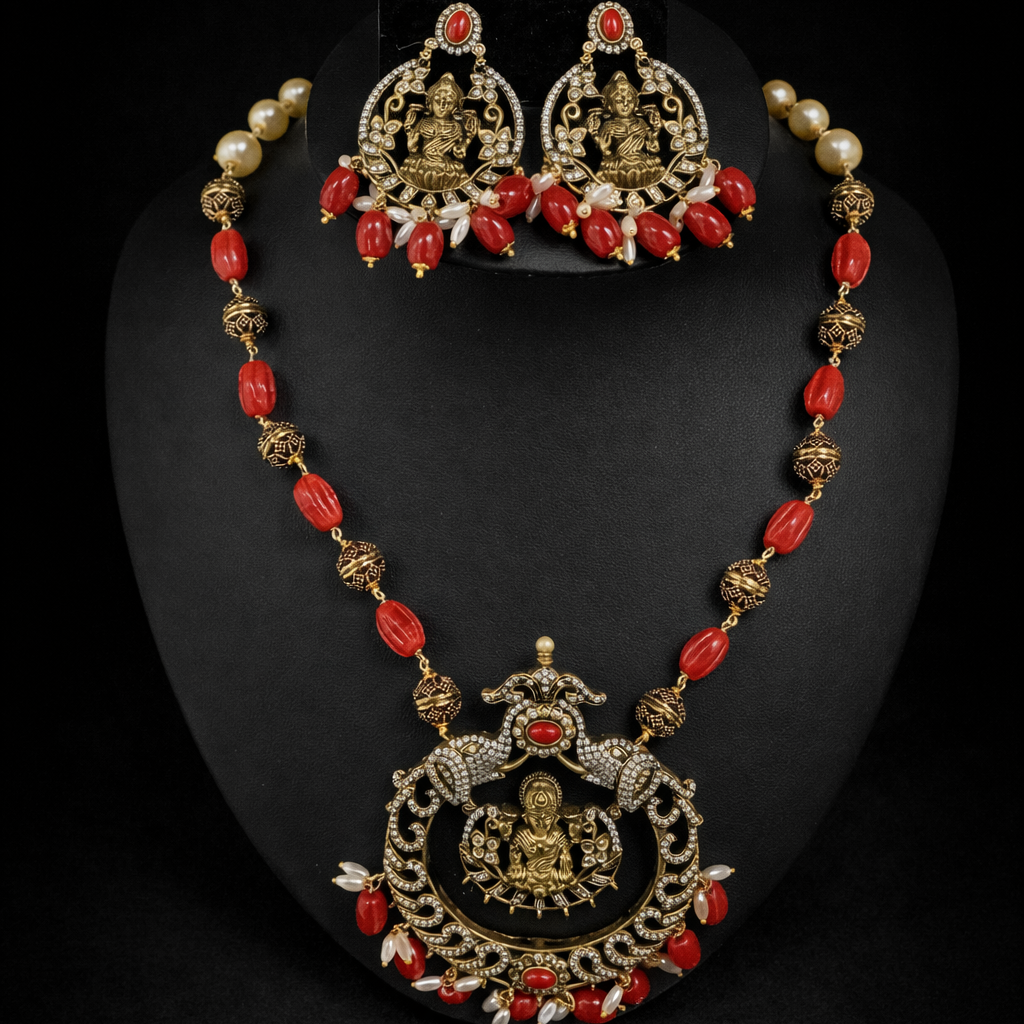 Traditional Temple Design Necklace Set