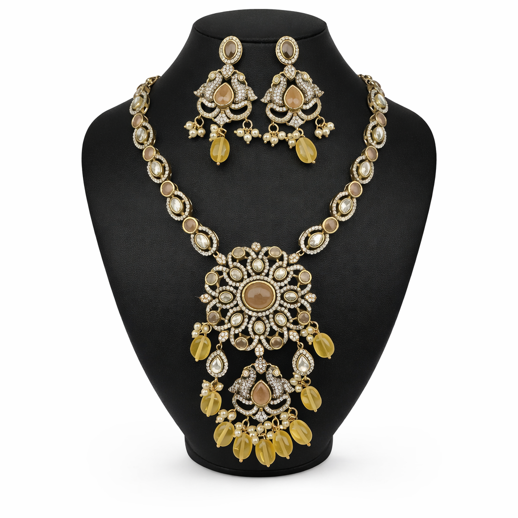 Golden Aura Polki Bridal Necklace Set