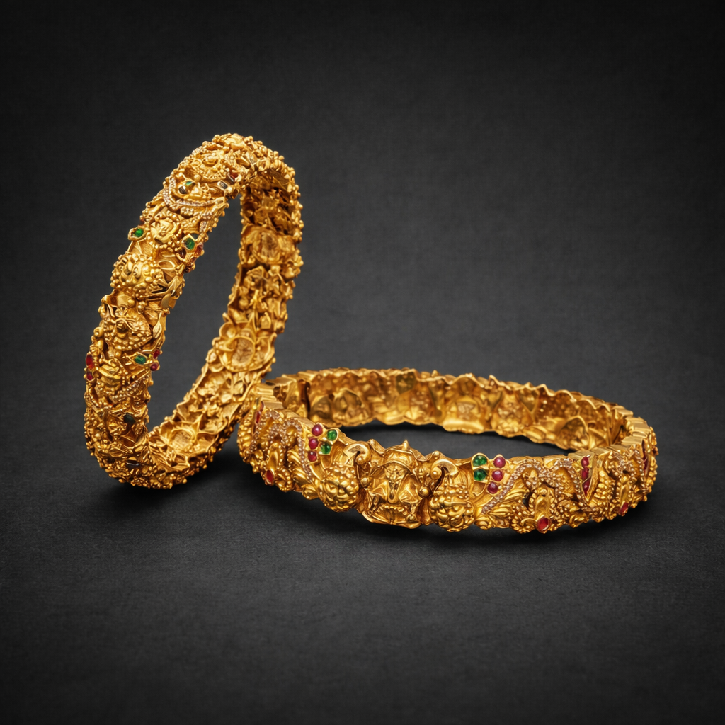 Royal Temple Floral Bangles