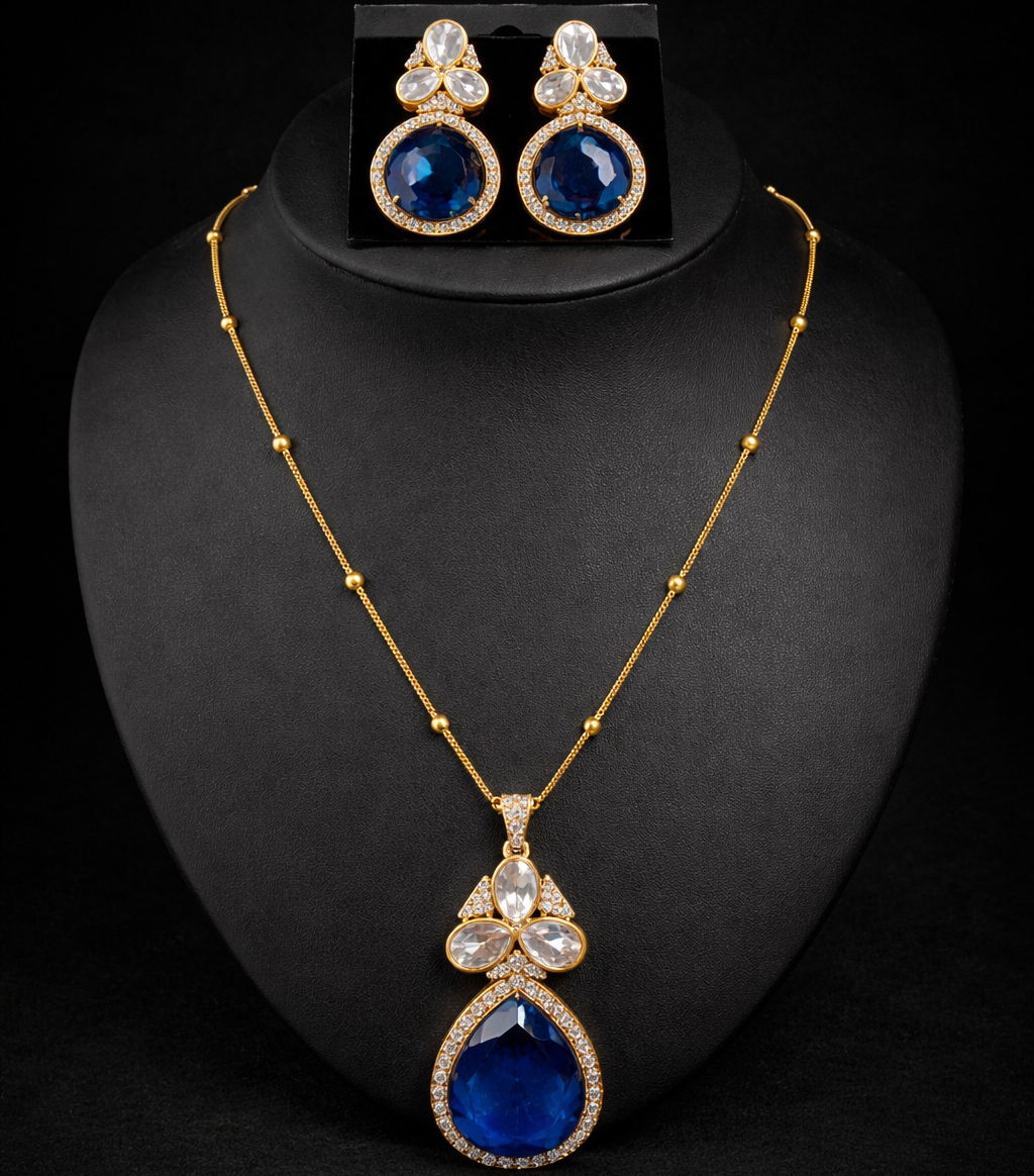 Luxury Sapphire Style Necklace Set
