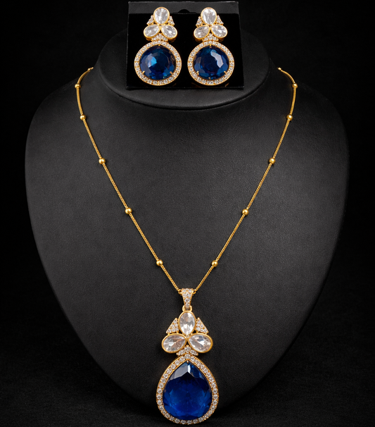 Luxury Sapphire Style Necklace Set