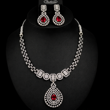 Red Crystal Necklace Set