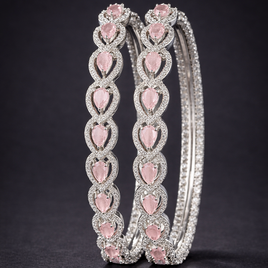 Blush Pink Heart Designer Bangles