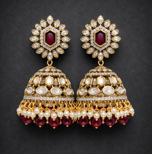 Kundan Pearl Jhumka