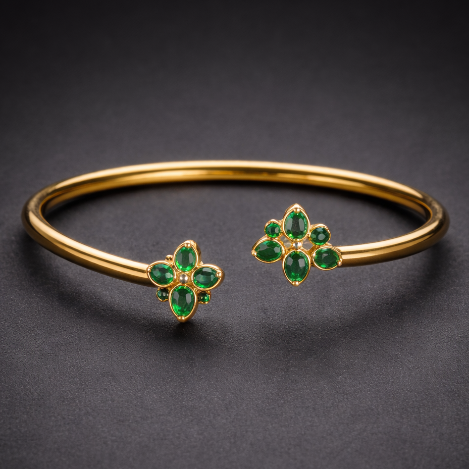 Green Petal Elegance Bracelet