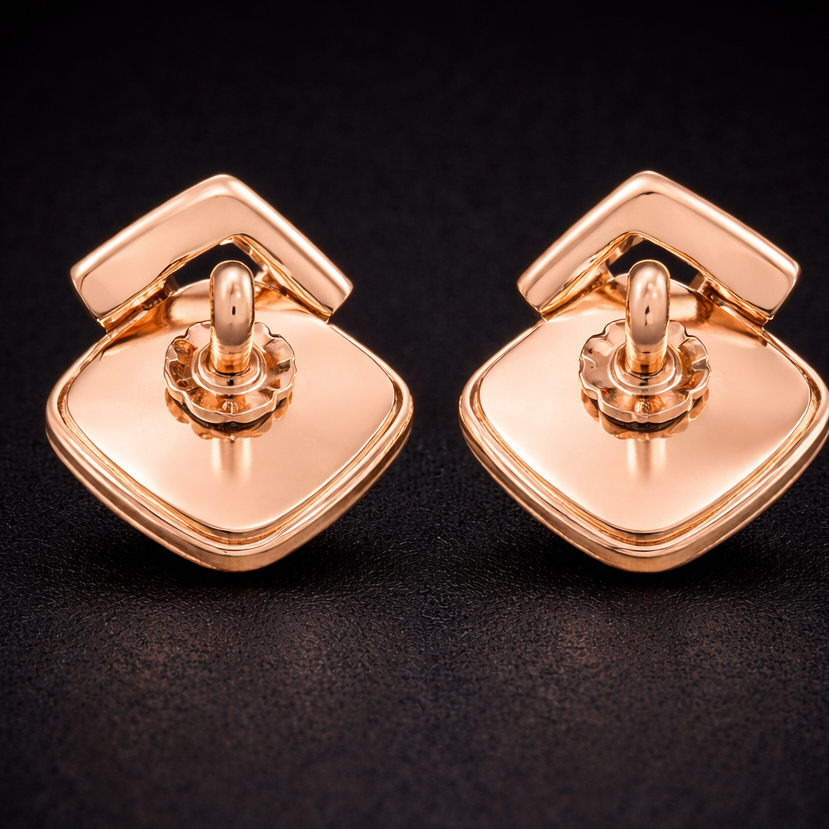 Luxury Rose Pearl Statement Studs