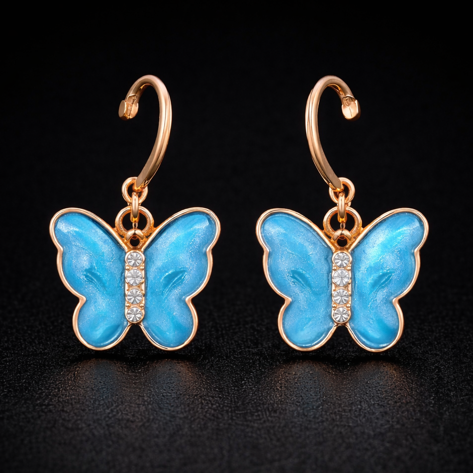 Butterfly Crystal Drop Earrings