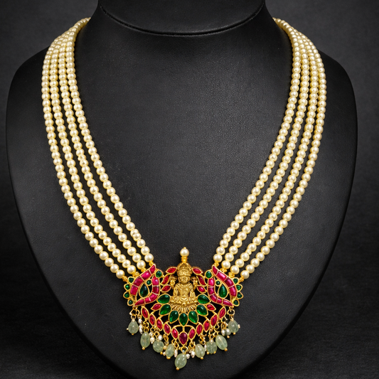 Lakshmi Temple Pearl Necklace
