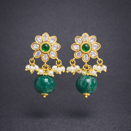 Green Petal Pearl Drops