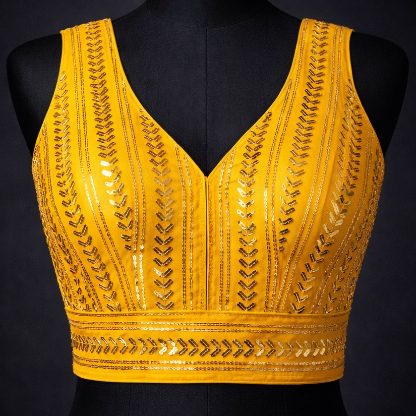 Mustard Yellow Embroidered Blouse