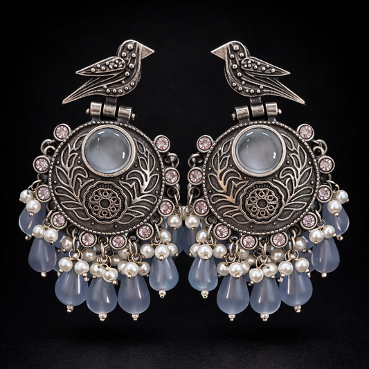 Vintage Sparrow Pearl Drop Earrings