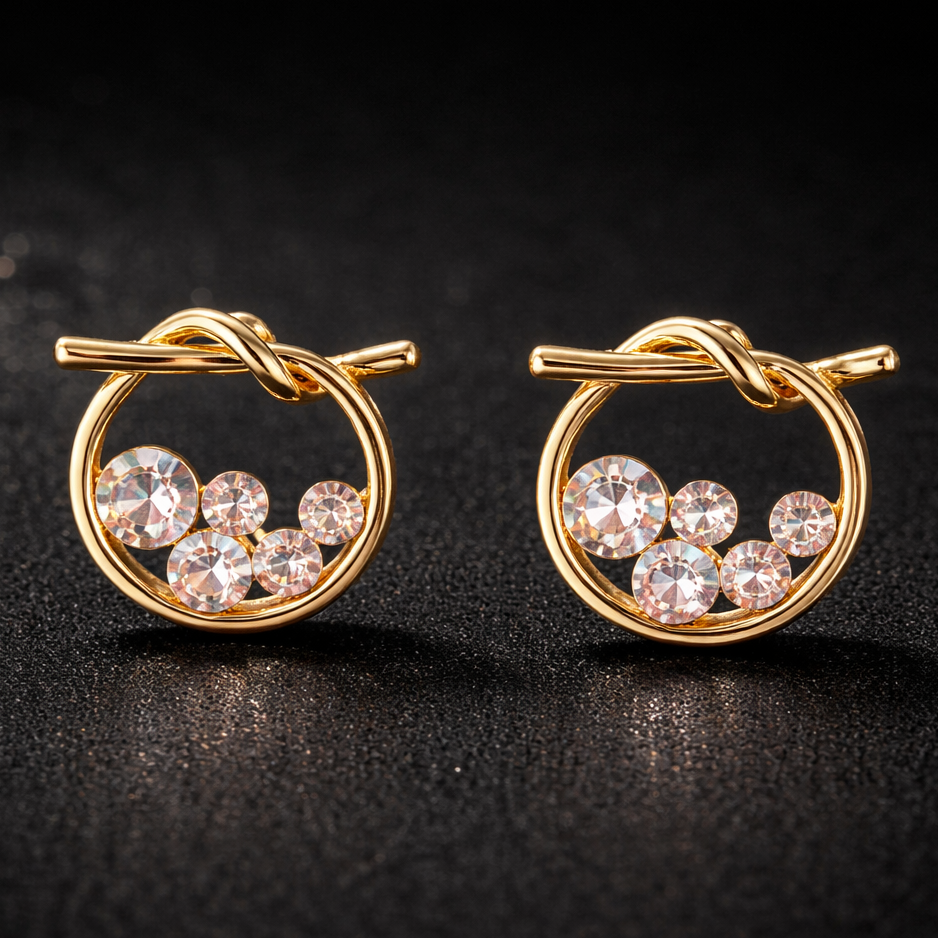 Crystal Halo Circle Studs