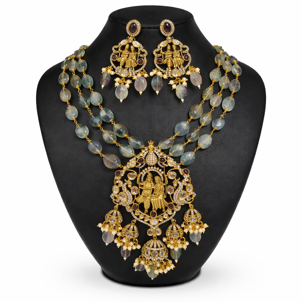 Radha Krishna Temple Jewelry Set