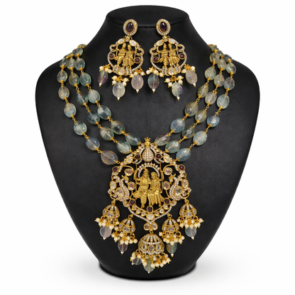 Radha Krishna Temple Jewelry Set