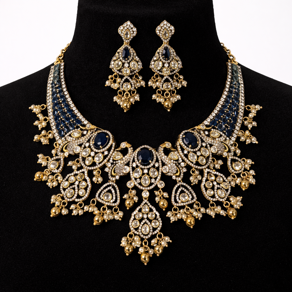 Royal Blue Kundan Bridal Necklace