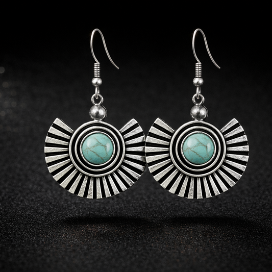 Turquoise Sunburst Earrings