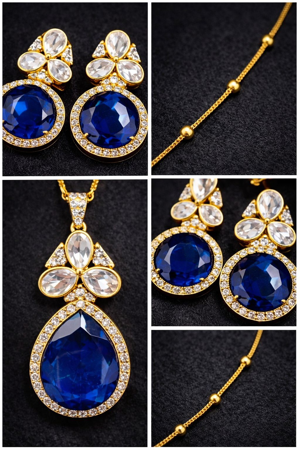 Luxury Sapphire Style Necklace Set