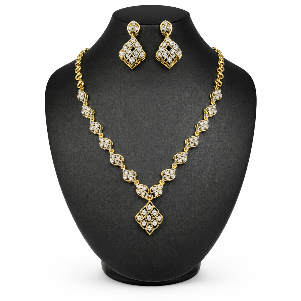 Classic Gold Crystal Pendant Set